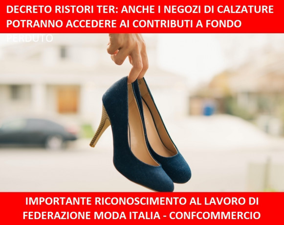 Negozi calzature ammessi alle misure del Decreto Ristori
