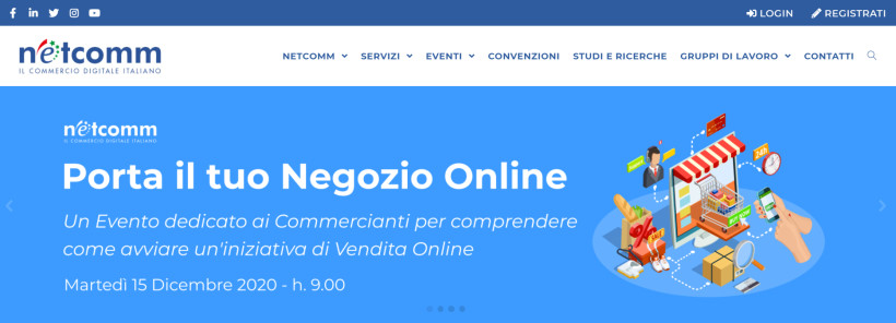 Porta il tuo negozio online, l'iniziativa Netcomm per i commercianti