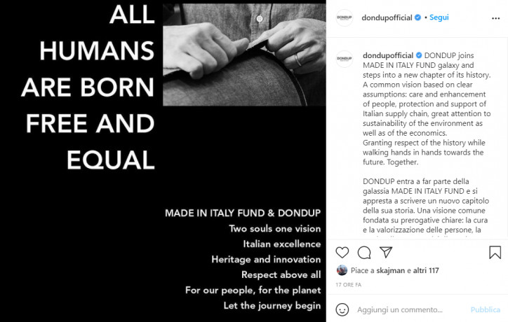 Dondup passa a Made in Italy Fund , obiettivo un "polo del lusso"