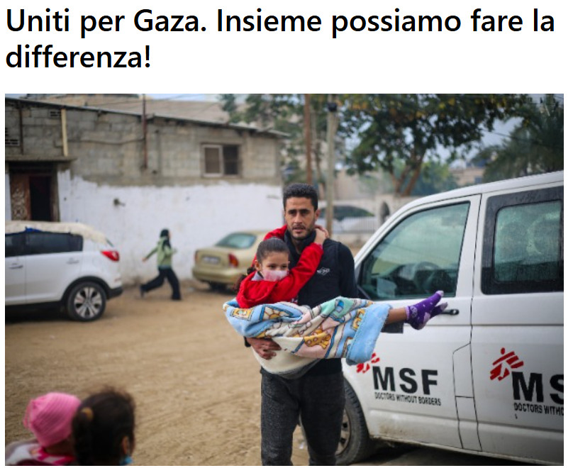 “Uniti per Gaza”: Banca Etica ed Etica Sgr sostengono la raccolta fondi di MSF